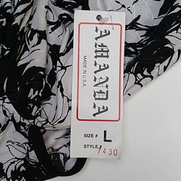 AMANDA Black white dainty print wrap dress V neck Short sleeve midi kimono like - Picture 4 of 4